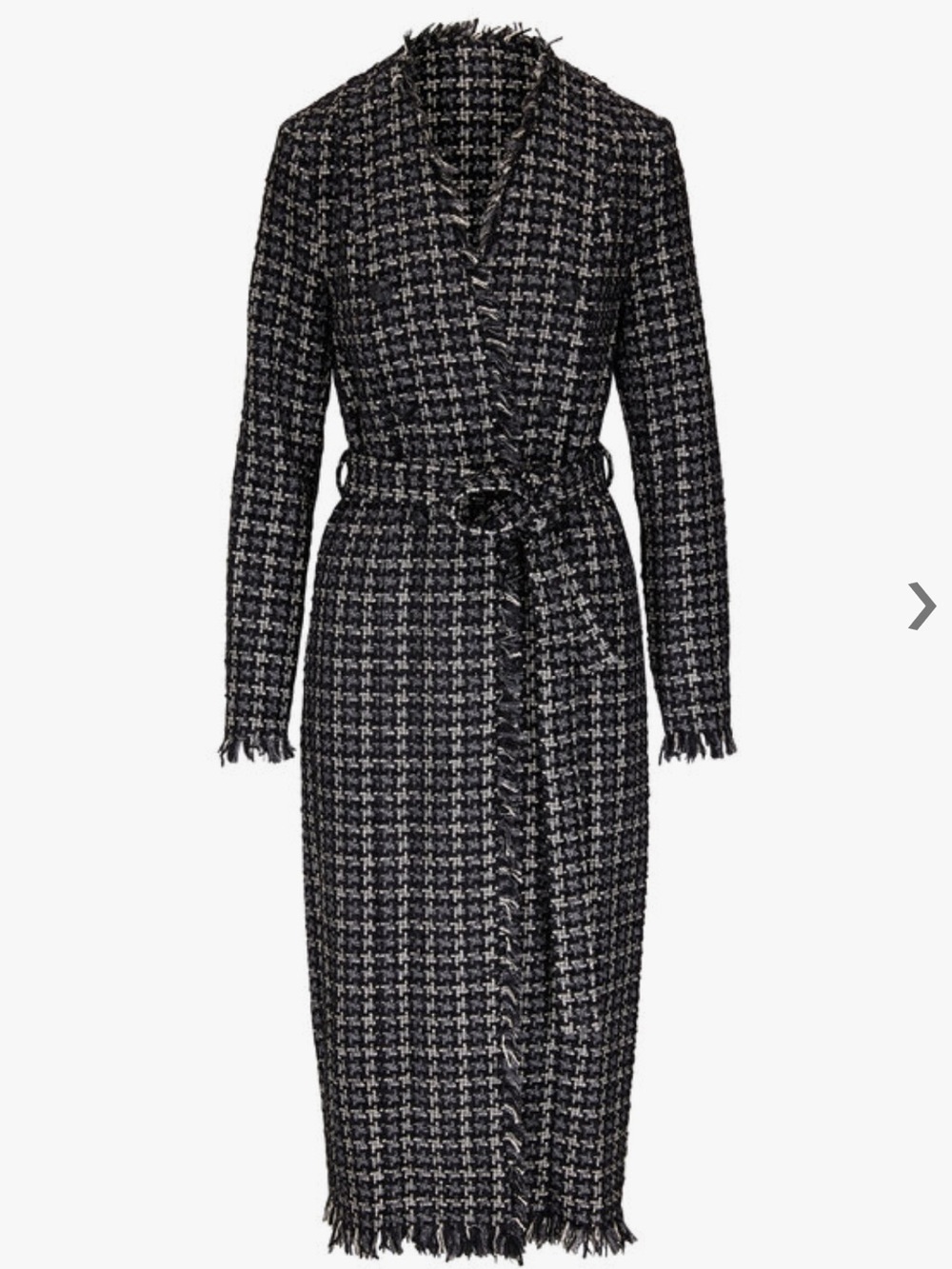 L'AGENCE Oakley Longline Tweed Belted Long Coat jacket - Picture 14 of 16